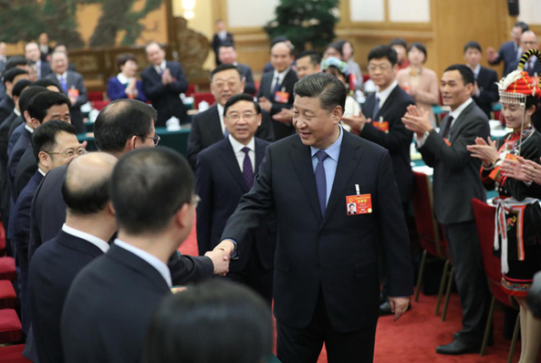 2019年3月10日下午，習(xí)近平參加十三屆全國(guó)人大二次會(huì)議福建代表團(tuán)的審議。